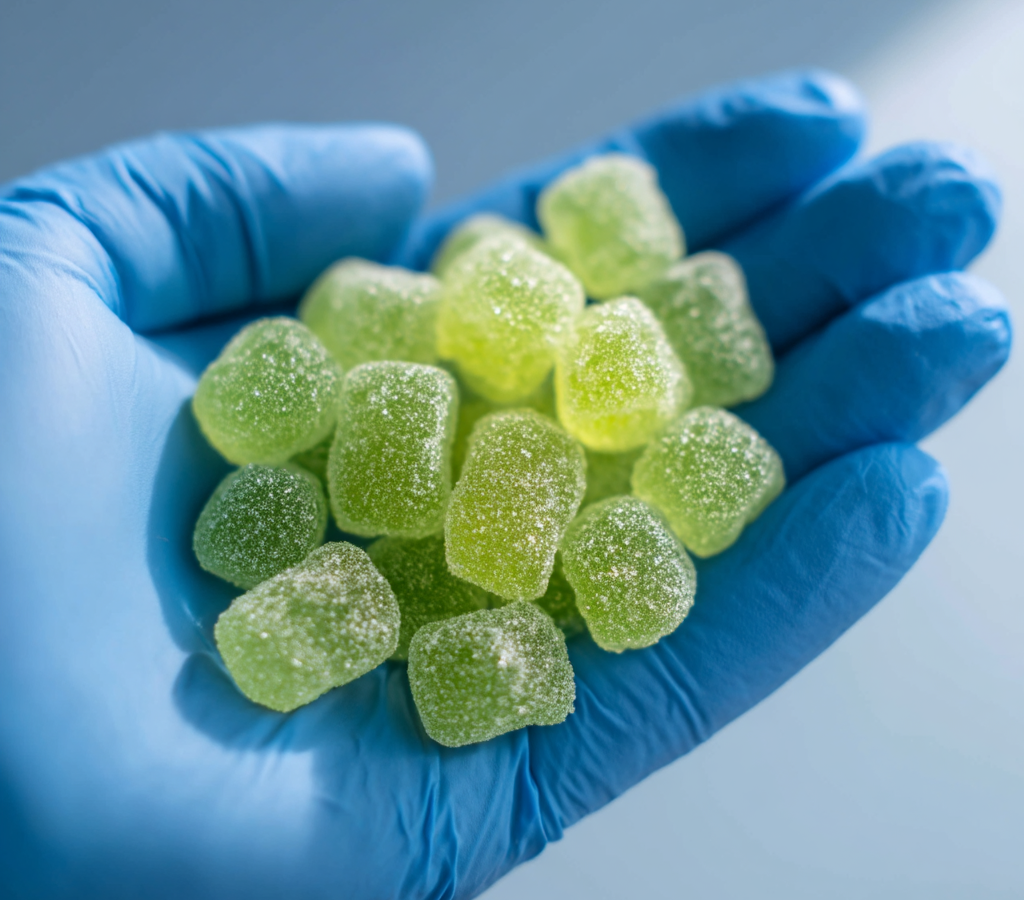 CBD gummies production process, from full-spectrum CO₂ extraction to infusion, coating, and compliance testing