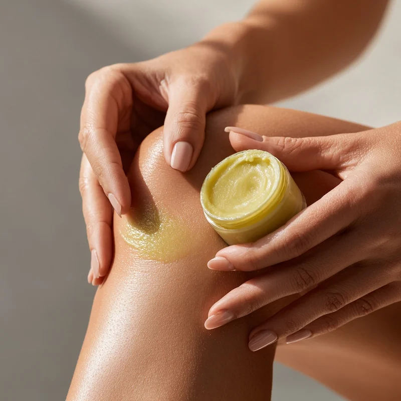 CBD balm for joint and muscle relief with organic oils, formulated for wellness product lines