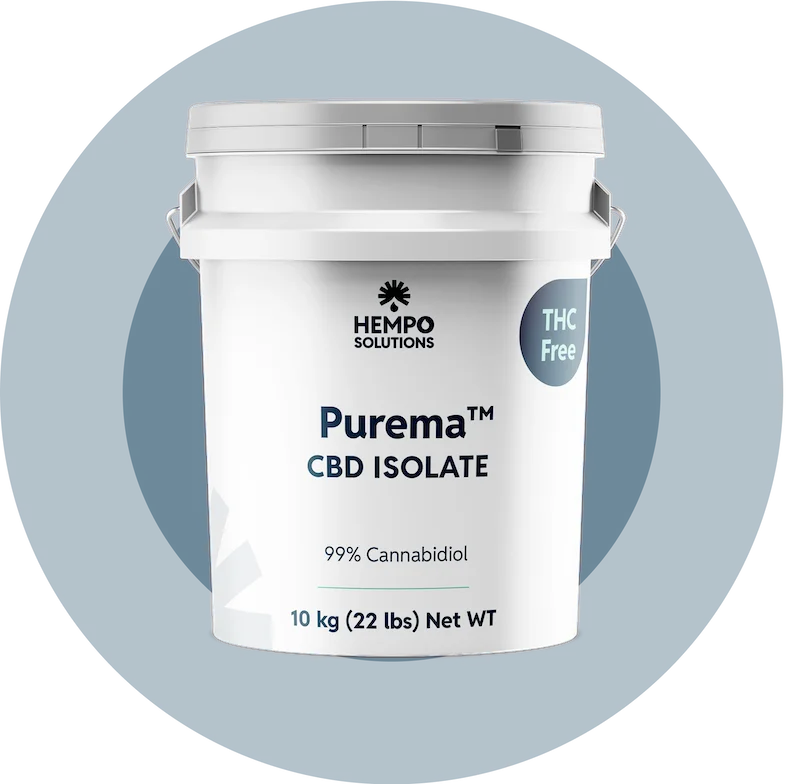 Purema CBD Isolate advantages including solvent-free crystallization and indoor-grown hemp