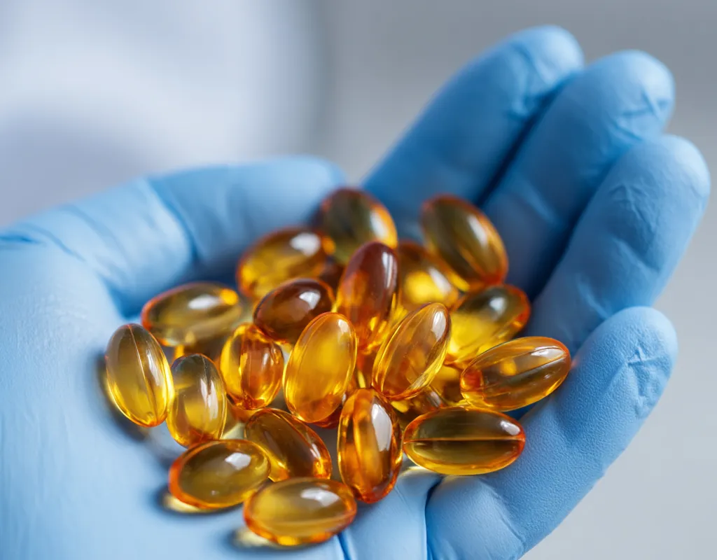 Entaria full spectrum CBD capsules production process, featuring single-pass CO₂ extraction, vegan softgel filling